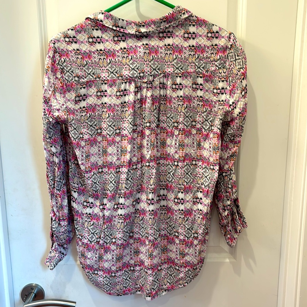 EUC Anthropologies Maeve hi low button down blouse -S - Picture 2 of 5